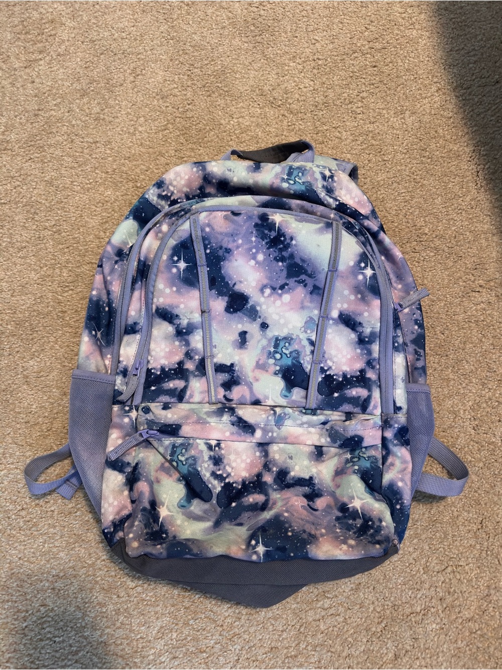 Lands' End XL Purple Space Tie-Dye Backpack